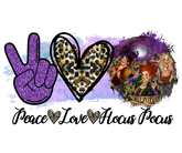 DTF Screen Print Image - Peace Love Hocus Pocus